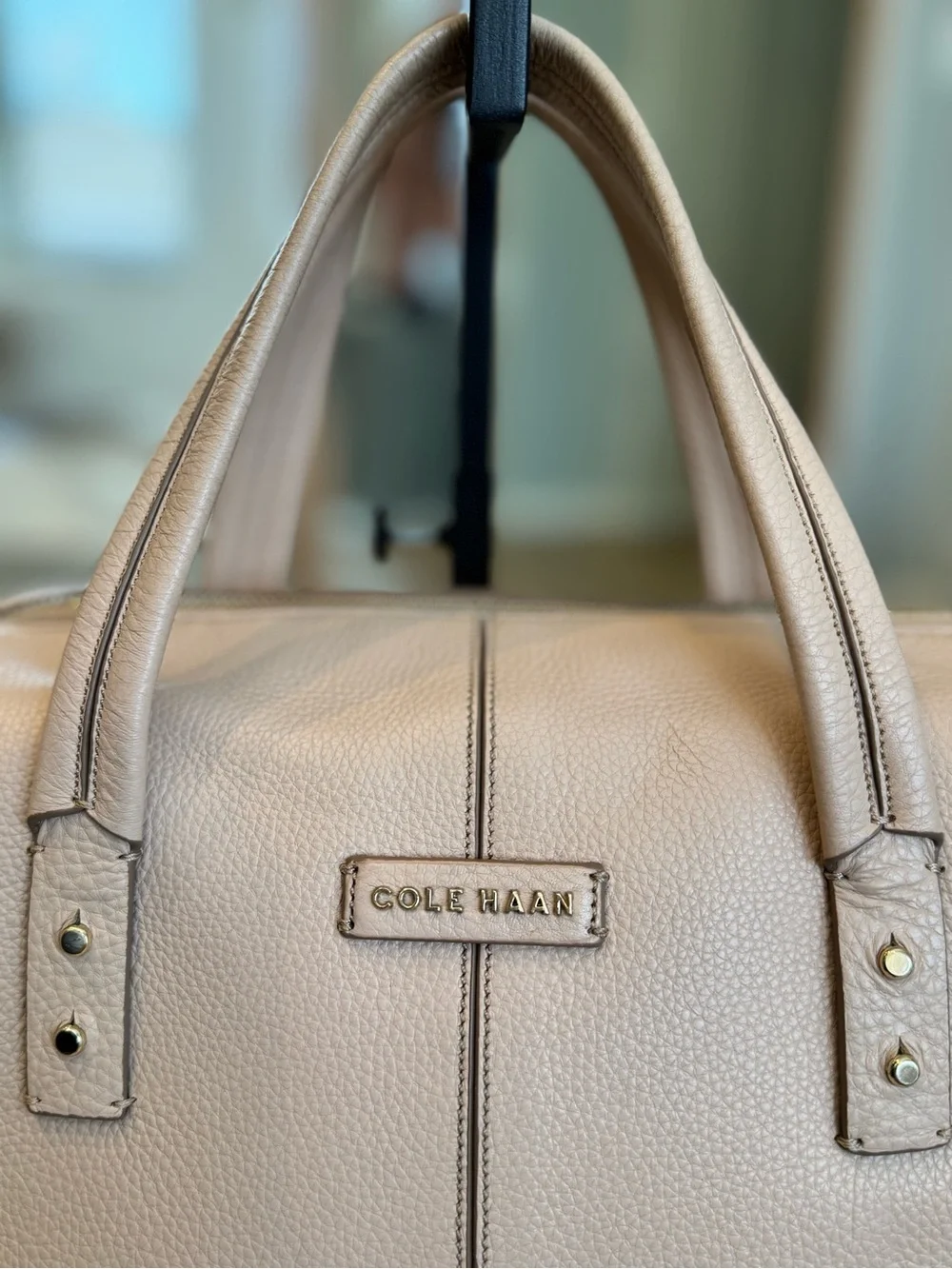 Cole Haan Blush Peachy Pink Pebbled Leather Satchel